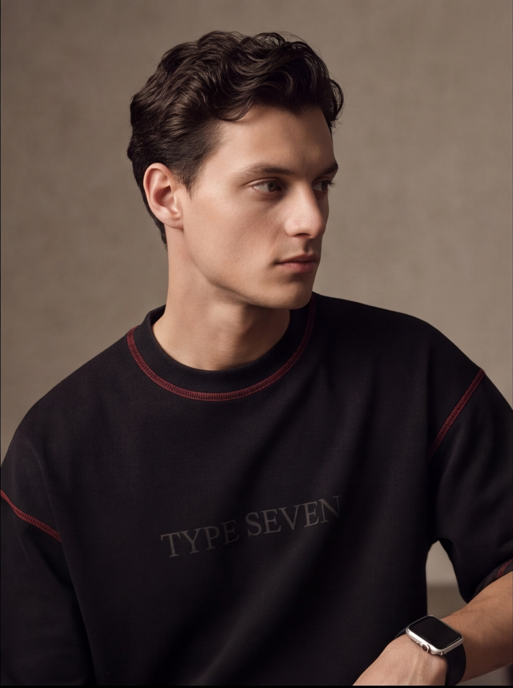 Type Seven Signature Oversized T-Shirt — Black