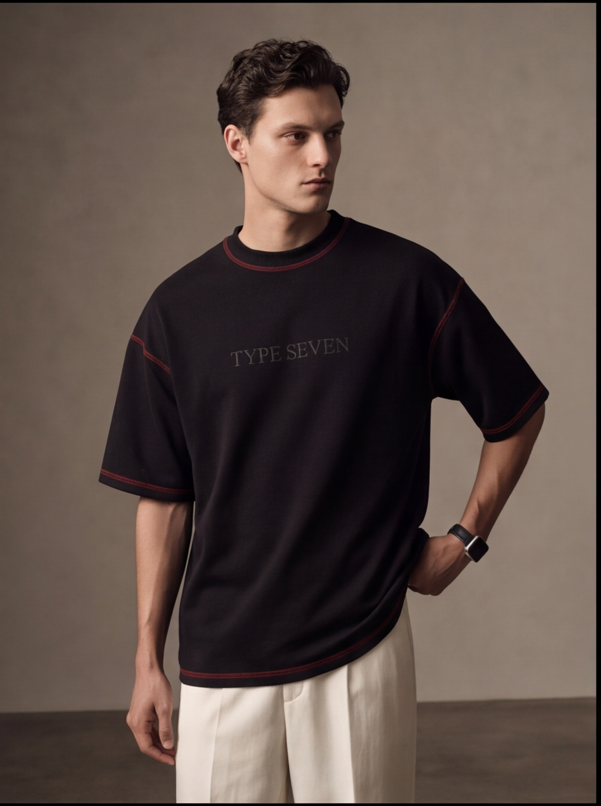 Type Seven Signature Oversized T-Shirt — Black