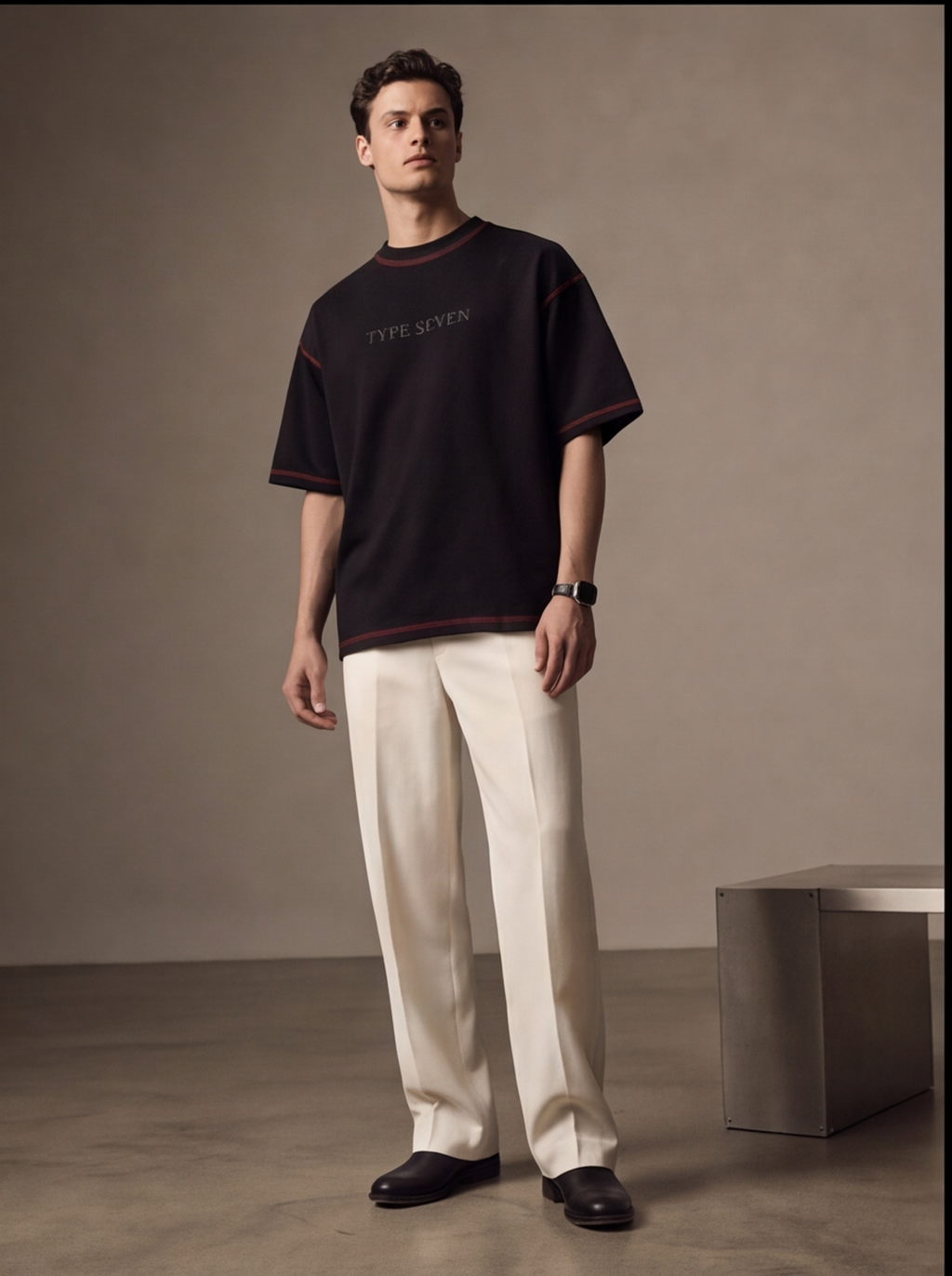 Type Seven Signature Oversized T-Shirt — Black