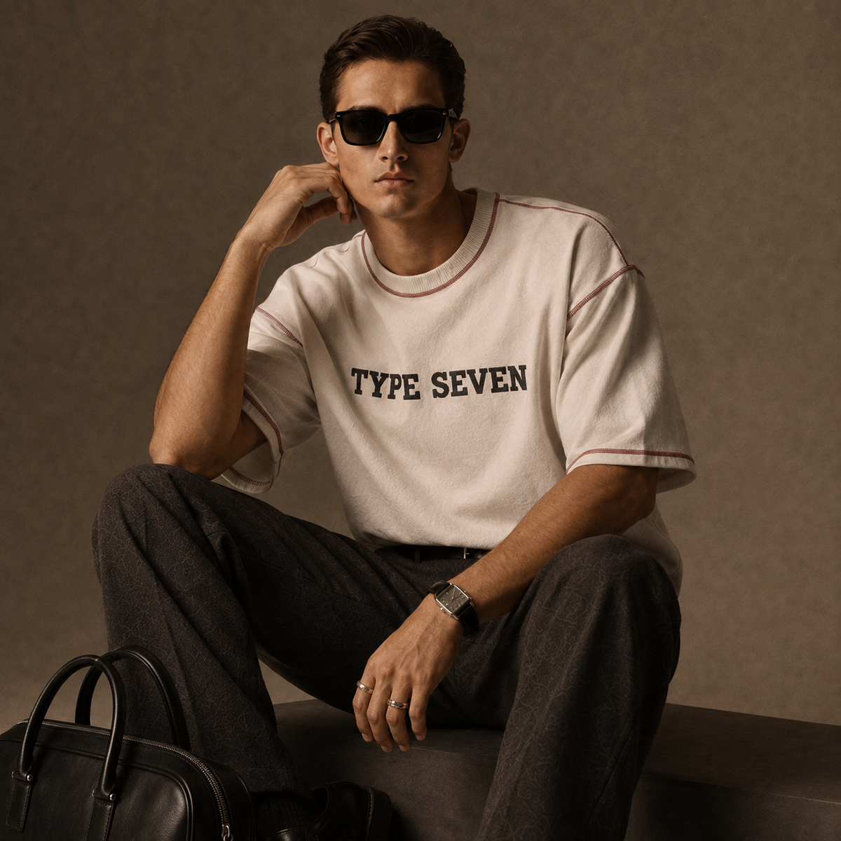 Type Seven Signature Oversized T-Shirt — White